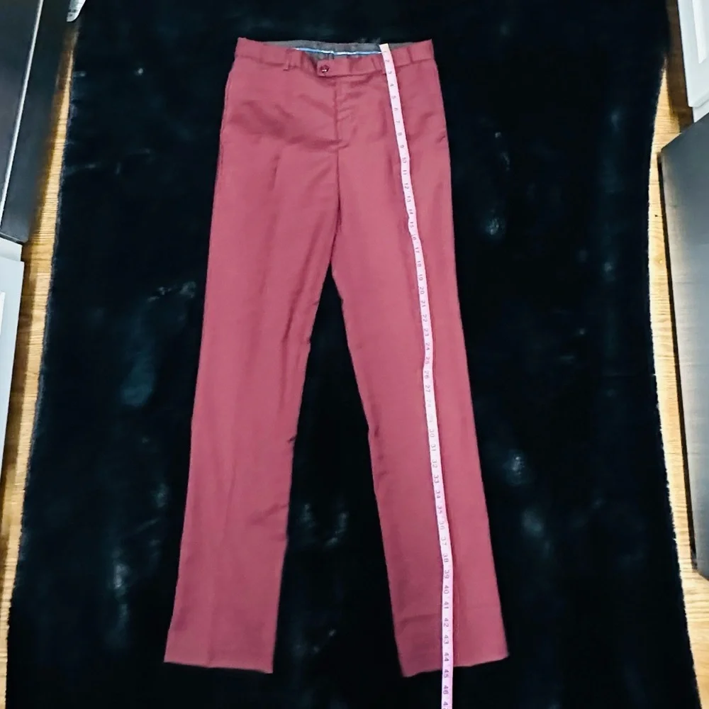 Perry Ellis Boys Burgundy 3-Piece Suit Size 20 Blazer Vest Pants Formal Wedding